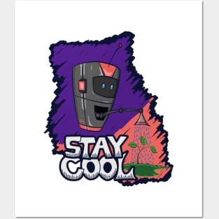 Stay Cool Nature Friendly Robot Posters and Art